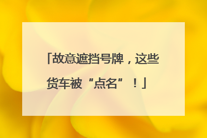 故意遮挡号牌，这些货车被“点名”！