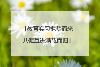 教育实习携梦而来 共促互进满载而归