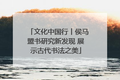 文化中国行丨侯马盟书研究新发现 展示古代书法之美