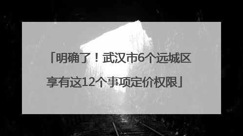 明确了！武汉市6个远城区享有这12个事项定价权限