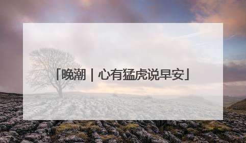 晚潮｜心有猛虎说早安