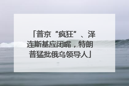 普京“疯狂”、泽连斯基应闭嘴，特朗普猛批俄乌领导人