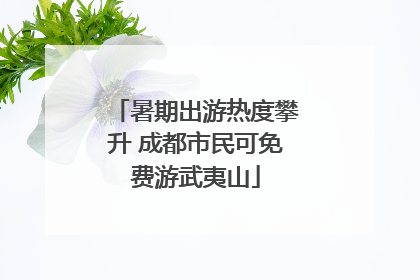 暑期出游热度攀升 成都市民可免费游武夷山