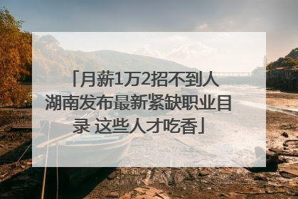 月薪1万2招不到人 湖南发布最新紧缺职业目录 这些人才吃香