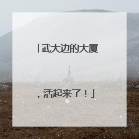 武大边的大厦，活起来了！