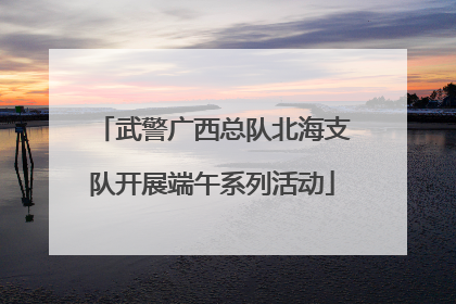 武警广西总队北海支队开展端午系列活动
