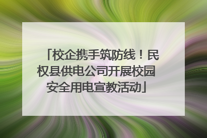 校企携手筑防线！民权县供电公司开展校园安全用电宣教活动