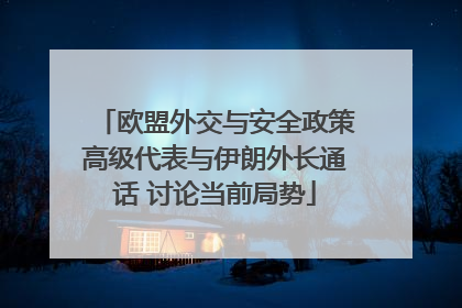 欧盟外交与安全政策高级代表与伊朗外长通话 讨论当前局势