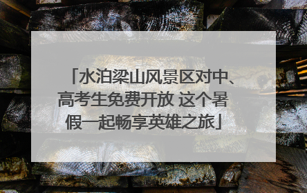 水泊梁山风景区对中、高考生免费开放 这个暑假一起畅享英雄之旅