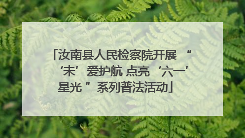 汝南县人民检察院开展 “‘未’爱护航 点亮‘六一’星光 ”系列普法活动
