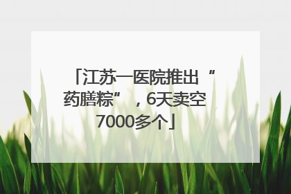 江苏一医院推出“药膳粽”，6天卖空7000多个