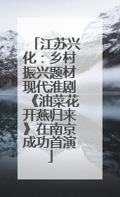 江苏兴化：乡村振兴题材现代淮剧《油菜花开燕归来》在南京成功首演
