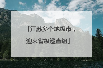 江苏多个地级市，迎来省级巡查组