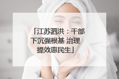 江苏泗洪：干部下沉强根基 治理提效惠民生