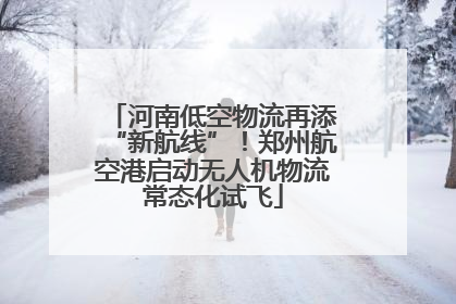 河南低空物流再添“新航线”！郑州航空港启动无人机物流常态化试飞