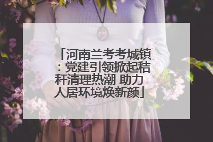 河南兰考考城镇：党建引领掀起秸秆清理热潮 助力人居环境焕新颜