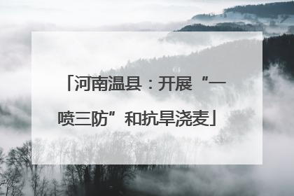 河南温县：开展“一喷三防”和抗旱浇麦