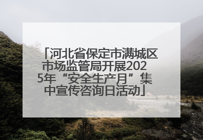 河北省保定市满城区市场监管局开展2025年“安全生产月”集中宣传咨询日活动