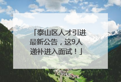 泰山区人才引进最新公告，这9人递补进入面试！