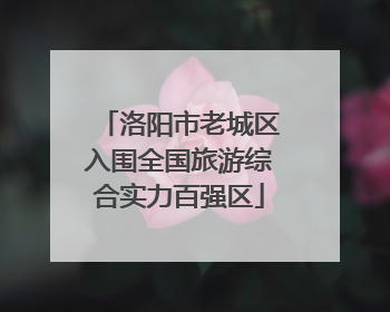 洛阳市老城区入围全国旅游综合实力百强区