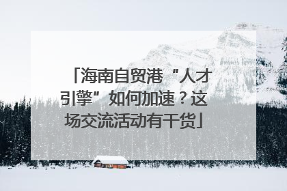 海南自贸港“人才引擎”如何加速？这场交流活动有干货