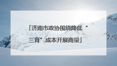 济南市政协围绕降低“三育”成本开展商量