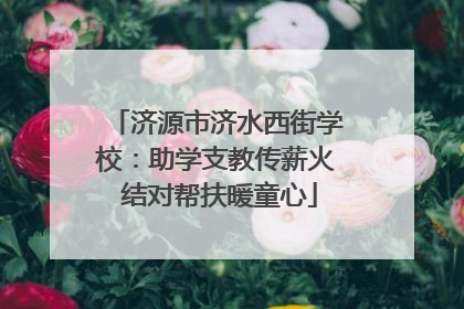 济源市济水西街学校：助学支教传薪火 结对帮扶暖童心
