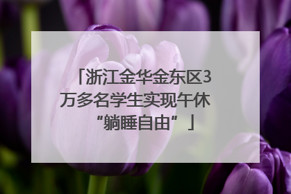 浙江金华金东区3万多名学生实现午休“躺睡自由”