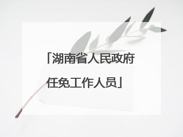 湖南省人民政府任免工作人员