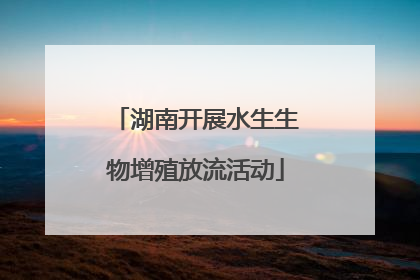 湖南开展水生生物增殖放流活动