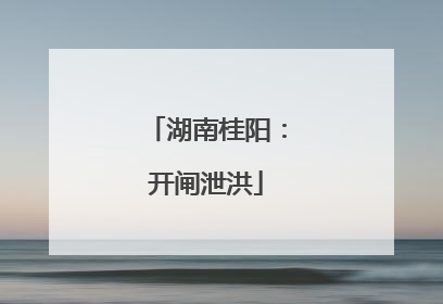 湖南桂阳：开闸泄洪