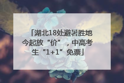 湖北18处避暑胜地今起放“价”，中高考生“1+1”免票