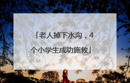 老人掉下水沟，4个小学生成功施救