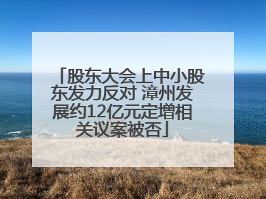 股东大会上中小股东发力反对 漳州发展约12亿元定增相关议案被否