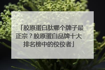 胶原蛋白肽哪个牌子最正宗？胶原蛋白品牌十大排名榜中的佼佼者