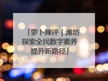 萝卜辣评｜潍坊探索全民数字素养提升新路径