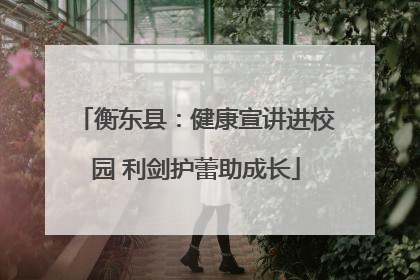 衡东县：健康宣讲进校园 利剑护蕾助成长