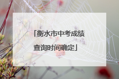衡水市中考成绩查询时间确定