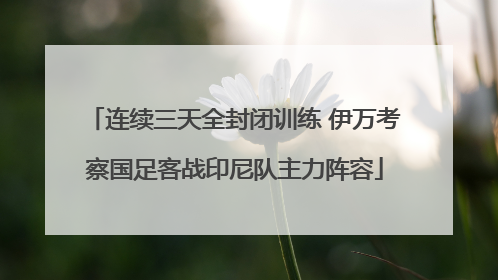 连续三天全封闭训练 伊万考察国足客战印尼队主力阵容