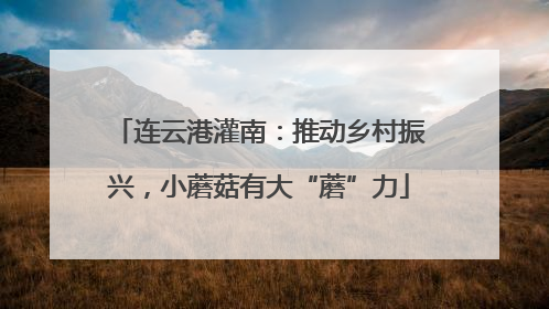 连云港灌南：推动乡村振兴，小蘑菇有大“蘑”力