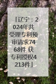 辽宁：2024年共受理专利预审请求7468件 获专利授权4213件