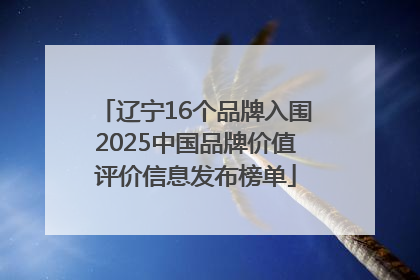 辽宁16个品牌入围2025中国品牌价值评价信息发布榜单
