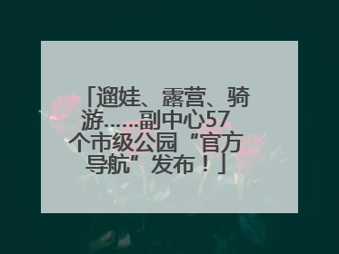 遛娃、露营、骑游……副中心57个市级公园“官方导航”发布！