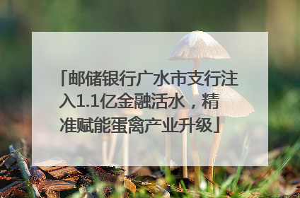 邮储银行广水市支行注入1.1亿金融活水，精准赋能蛋禽产业升级