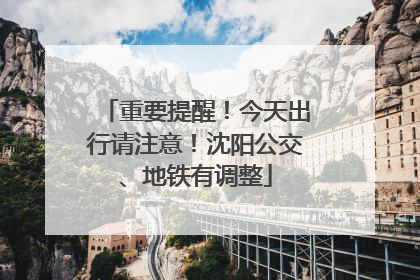 重要提醒！今天出行请注意！沈阳公交、地铁有调整