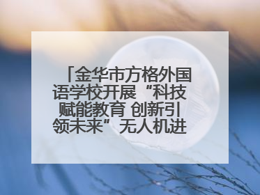 金华市方格外国语学校开展“科技赋能教育 创新引领未来”无人机进校园主题活动
