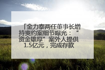 金力泰两任董事长增持爽约案细节曝光：“资金雄厚”案外人提供1.5亿元，完成存款证明后当日转回