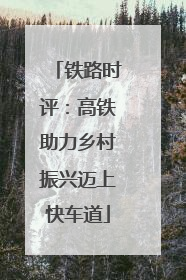 铁路时评：高铁助力乡村振兴迈上快车道