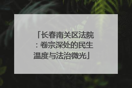 长春南关区法院：卷宗深处的民生温度与法治微光
