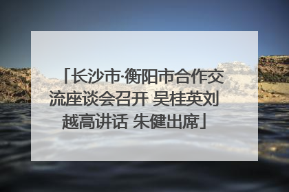 长沙市·衡阳市合作交流座谈会召开 吴桂英刘越高讲话 朱健出席